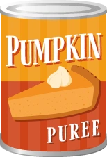 Can of pumpkin puree